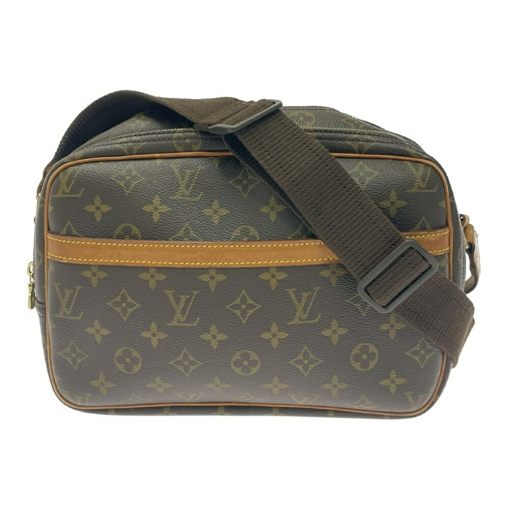 LOUIS VUITTON Monogram Reporter Shoulder Bag Brown
